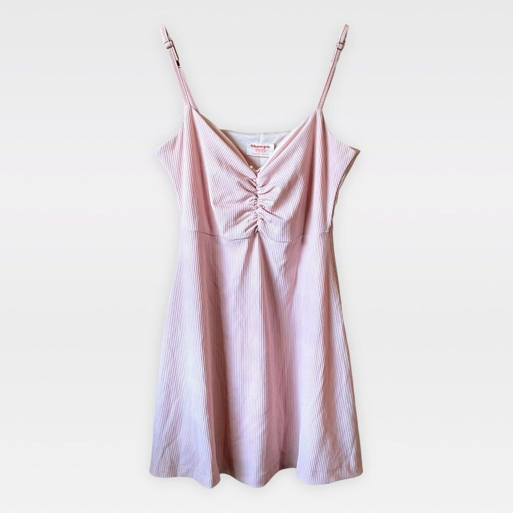 Showpo Barbie Pink Sleeveless Ribbed Stretch Y2K Lined Mini Dress Size US 2